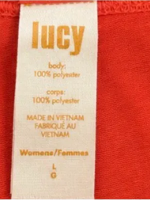 Lucy Activewear Cap Sleeve Workout Top Orange Size Large thumbnail 4