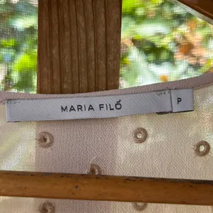 Maria Filo Women's Beige Embroidered Tonal Long Sleeve Boho Blouse Size P thumbnail 5