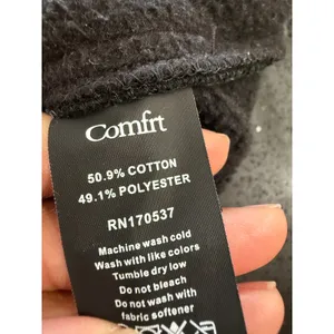 Comfrt Womens‎ XS Black Full Zip Hoodie Oversized Utility Sleeve Logo Sweatshirt thumbnail 9