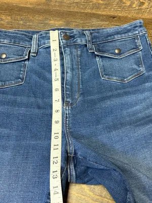 American Eagle Super High Rise Flare Jeans Womens 14 Short Next Level Stretch thumbnail 7