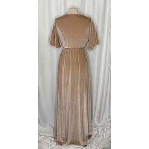 BALTIC BORN Meghan Velvet Wrap Maxi Dress Champagne Holiday Party Stretch Large thumbnail 9