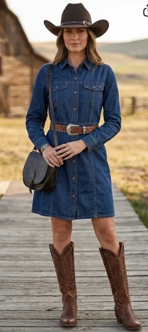 Frye Blue Denim Button-Front Mini Dress thumbnail 1