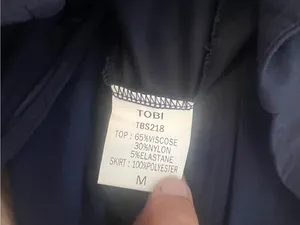 Tobi Navy Strapless Deep V Flowy Jumpsuit - size M thumbnail 5