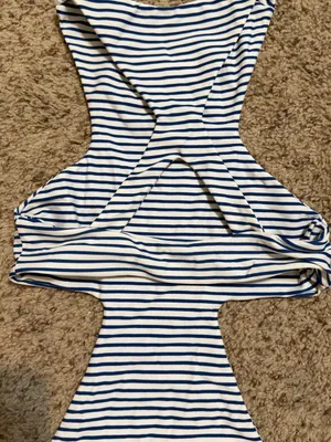 Mikoh Navy and White Striped Women’s One-Piece Bikini Small thumbnail 3