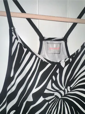 Free People Movement Printed Hot Shot Romper Black White Combo Zebra Graphic thumbnail 9