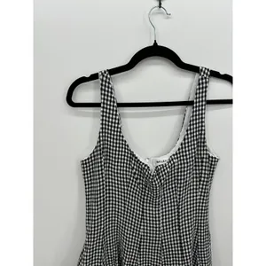 Bailey 44 Gingham Linen Blend Mini Dress Pockets Size 10 Picnic Coquette thumbnail 5