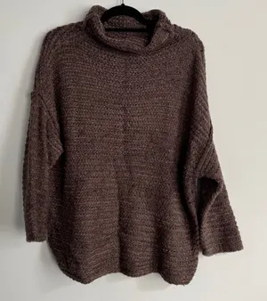 Aerie Cozy Brown Knit Sweater Size M thumbnail 1