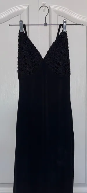Target Mixed Material Black Maxi Dress thumbnail 3