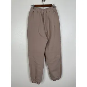 Comfrt Taupe Fleece Jogger Sweatpants Elastic Waist High Rise Medium thumbnail 2