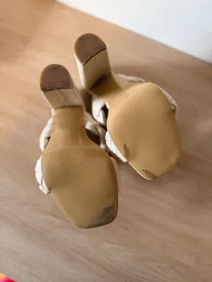 Target Elegant Cream braided women’s sandals thumbnail 5