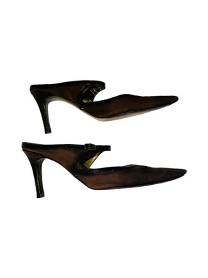 Nine West Brown Suede Slings with Buckle Detail thumbnail 3