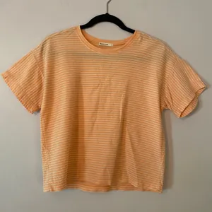 Marine Layer Peach Orange White Stripe Boxy Short Sleeve Tee T-shirt Minimalist thumbnail 1