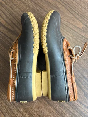 VTG LL Bean Size 7 Two Tone Brown & Black Duck Shoes - Casual Outdoor Loafers thumbnail 4
