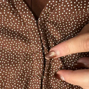 Abercrombie & Fitch Brown Polka Dot Tie Sleeve Smocked Waist Top size S NEW Tags thumbnail 6