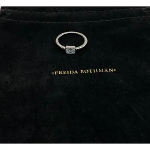 Freida Rothman Baguette Stacking Ring Sterling Silver 925 Size 7 East West thumbnail 5