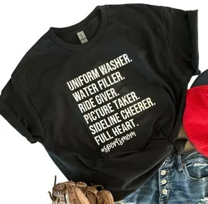Sports Mom Sideline Cheerer Full Heart Medium Women’s Black T-Shirt Short Sleeve thumbnail 1