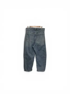 Old Navy Mid-Rise Cropped Blue‎ Barrel Leg Jeans thumbnail 3