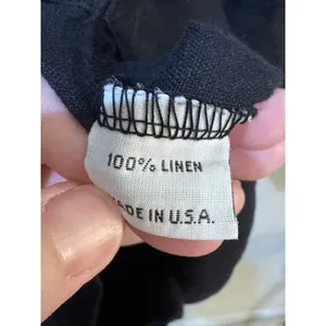 Brynn Walker 100% Linen Popover Lagenlook Blouse Top Size Small Black thumbnail 6