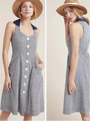 Anthropologie Camelia Gingham Dress Women’s Size 4 thumbnail 2