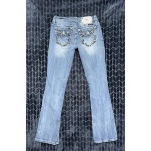Miss Me Womens Bootcut Jeans Medium Wash Embroidered Mid Rise Sz 27 thumbnail 5