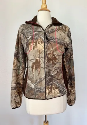Game Winner Camouflage Fleece Collared Zip Up Jacket thumbnail 1