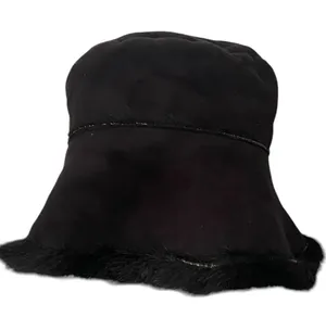 Ultra-Plush Faux suede Fur Bucket Hat 90s Fall Winter streetwear thumbnail 1