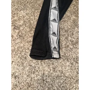 Adidas Womens Black White Logo Tape Ankle Zip Tapered Track Pants XS thumbnail 3