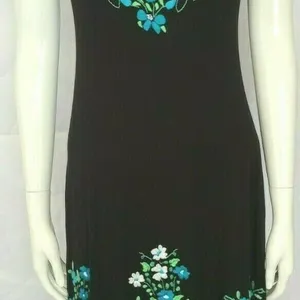 Karen Kane Embroidered Flowers Knit Fit Flare Dress XS‎ thumbnail 3