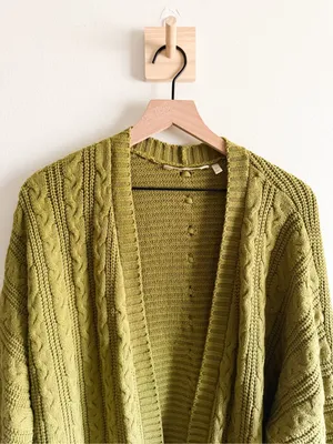Soft Surroundings Chunky Braided Back Long Cardigan Size XL thumbnail 2