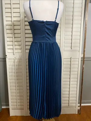 Cupshe Navy Satin Twist-Front Midi Dress thumbnail 9