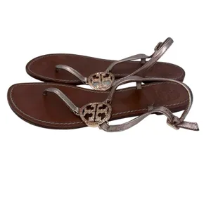Tory Burch‎ Sling Gold Logo Sandals Size Women's 9 M thumbnail 3