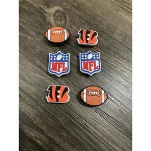 Cincinnati Bengals Football Team Charm For Crocs Shoe Charms - 6 Pieces thumbnail 1