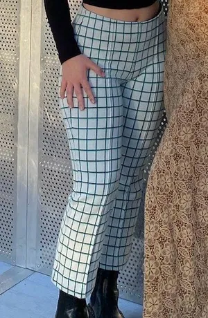 Anthropologie Plaid Kick Flare Cropped Pants thumbnail 5