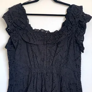 Ryegrass Sz XL Eyelet Ruffle Mini Dress‎ Black Coquette Feminine 100% Cotton thumbnail 7