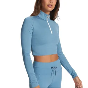 Vuori Lux Rib Half Zip Long Sleeve Cropped Top thumbnail 6