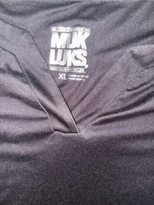 Muk Luks Black Short-Sleeve Tee with White Border Print thumbnail 2