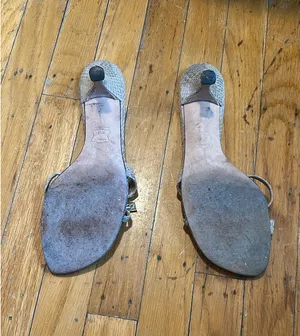 Y2K Stuart Weitzman Iridescent Bow Heels thumbnail 3