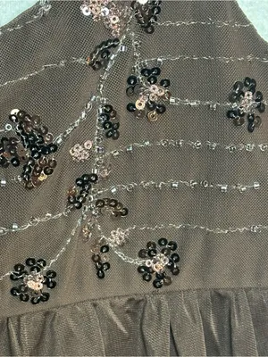Mixed Threads Los Angeles XL Brown Sequin Embellished Sheer Babydoll Cami TopNWT thumbnail 6