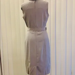 Calvin Klein gray sleeveless belted dress. thumbnail 2