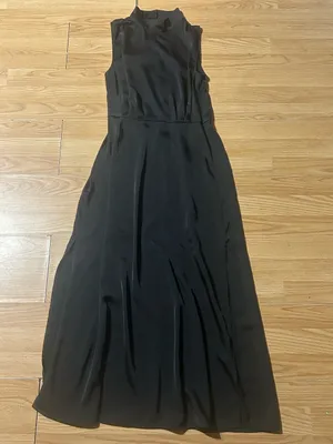 Btfbm Sleek Black Sleeveless Satiny Dress keyhole button closure ladies Med thumbnail 7