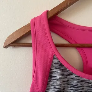 Tek Gear Pink and Gray Athletic Tank Top Small thumbnail 4