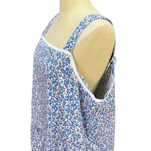 Lanz of‎ Salzburg XL Blue Floral 100% Cotton Nightgown Dress Prairie Cottagecore thumbnail 2
