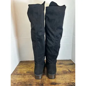 Lucky Brand LK Calypso Black Suede Tall Boots 9M NIB Oiled Suede Riding Autumn thumbnail 6