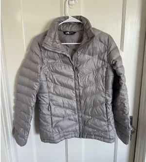 The North Face women's silver gray puffer size medium thumbnail 1