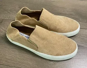 Steve Madden Tan Faux Suede Slip On Sneakers 8 thumbnail 1