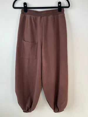 Nap Balloon Hem Barrel Joggers Sweatpants Brown Drawstring Neutral Loungewear Sm thumbnail 6