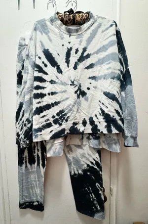Electric & Rose Tie-Dye Matching Sweats Set Medium thumbnail 1