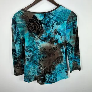 Sami + Jo Velvet Burnout Top Women M Boho‎ Festival Paisley Y2K Fairy Grunge thumbnail 2