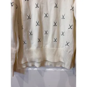 Renwick Ivory Allover Clubs Sweater Golf Embroidered XL New Preppy Country Club thumbnail 5