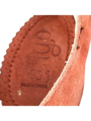 Anthropologie Latigo Cabo Suede Pump Chunky Wooden Heel Terracotta Cutout Size 9 thumbnail 7